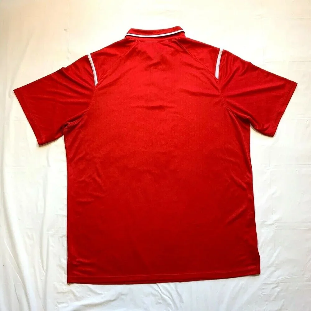 Nike Dri-Fit Polo Shirt Mens XL Golf‎ Short Sleeve Athletic Swoosh Active Red